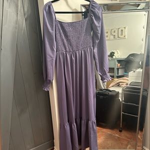 Purple off the shoulder midi dress - Large